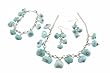 Bracelet, Necklace & Earrings Larimar Set Silver