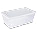 Sterilite 6 Quart Clear Stacking Closet Storage Tote Container with Lid (6 Pack)