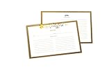 100 Recipe Cards 4x6 Gold Border for Recipe Box - Recipe Cards for Bridal Shower - Floral