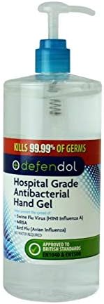 DEFENDOL HOSPITAL GRADE ANTIBACTERIAL HAND GEL 600ML Kills 99.9% germs Helps prevent the spread of: swine flu, MRSA, and bird flu