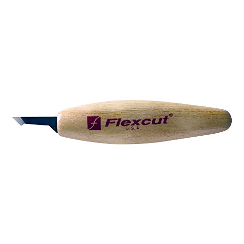 Flexcut Mini Detail Skew, Honed and Polished High Carbon Blade, 3/8 Inch (KN31)