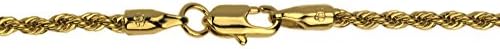 18K Gold 2.5mm French Rope Chain Anklet, 12 inch