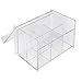 Home-it Acrylic Tea Bag Organizer Divided Storage Container Box with Lid - Tea Bag Holder for Kitchen Cabinet, Countertop, Pantry, Hold Coffee Pods, Seasoning Packets, Condiments, 6 Sections