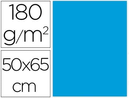 Liderpapel - Cardstock 50 x 65cm 180g/m² Turquoise Blue Pack of 25, blue turquoise, 180 g/m²