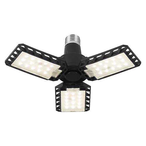 OSRAM Highbay Blade Deckenlampe in Schwarz, Kunststoff, mit verstellbaren Lichtflügeln, bietet 17 W bzw. 1700 lm in Neutralweiß mit 4000 K, E27 Schraubgewinde, 231 mm Durchmesser, IP20 7