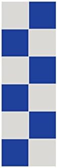 Superior Mark AMZ-D10-2BLWCK Floor Marker, Dash, 2" Width x 6" Length, Blue/White Checkerboard (Pack of 10)