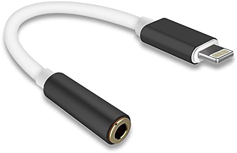 KOP SHOPS iPhone 7 Audio Adapter, Lightning to 3.5 mm Headphone Jack Adapter for iPhone 7 / 7 Plus Accessories(Black)