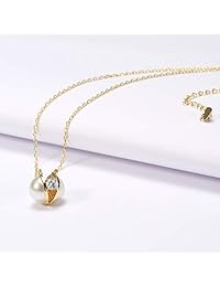 Yin & King Fine Fashion Personality Pearl Rhinestone Pendant Necklace