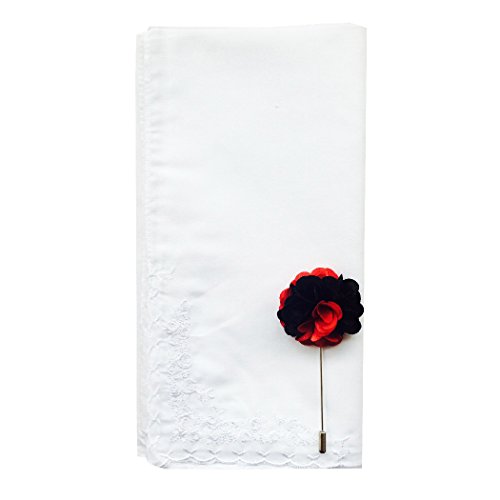 Gift Set- 6 Pk Laides Large Soft 100%Cotton Rose Embroidery Hankerchiefs Hankies