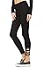 Mono B Women's Athletic Full Leggings with Criss Cross Cut Accent L Black