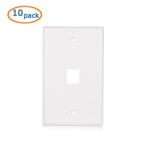 Cable Matters 10-Pack Low Profile 1 Port Keystone Jack Wall Plate in White - //coolthings.us