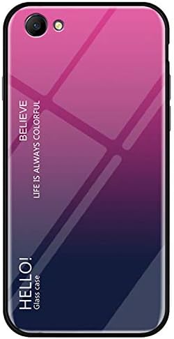 Case for Realme 1, GUANHAO Soft TPU Bumper Tempered Glass Back Ultra Thin Gradual Change Scratch Resistant Shock Absorption Fashion Protective Case for Oppo Realme 1 6.0" (Rosy)