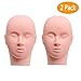 Esthetics Mannequin Head Pro Rubber Practice Training Head Cosmetology Mannequin Doll Face Head for Eyelashes Makeup Practice - Makeup Practice Head，with Mount Hole,Set of 2