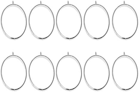 LIYUDL 10PCS Open Back Bezel Pendant, Zinc Alloy Blank Frame Hollow Pendants for UV Resin Crafts DIY Jewelry Making (Silver, 3#)
