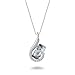JOUDOO Crystal 16K Gold Woman Diamond Necklace Pendent Stone Inlaid Chain Gifts (Platinum) primary