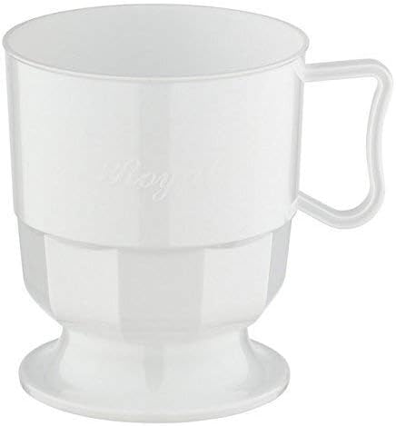 Silverkitchen High-quality Mug Coffee Cup Plastic Disposable White 200ml, Pack of 12