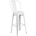 Flash Furniture 30'' High White Metal Indoor-Outdoor Barstool with Back