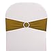 VEVOR 100 PCS Stretch Wedding Chair Bands Large Occasions Stretch Chair Cover Sash Bow Spandex Chair Sash for Wedding Party Hotel Event Decoration (Stretch Band, Gold/100PC)