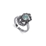 Gem Avenue Marcasite Romantic Crown Design Oval