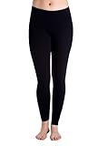 Womens Cotton Spandex Leggings by In Touch in Black, Large