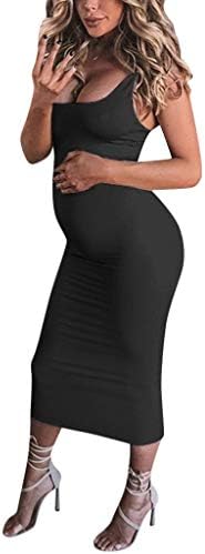 Goenn マタニティドレス 妊婦服 ワンピース フォーマルマタニティウェア 産前 人気 細身 お出かけ ポリエステル 夏対応 ひざ丈 美しい 無地 ノースリーブ 30代 魅力 胸元 大人代 Sexy セクシー ご注文で当日配送 妻 奥さん