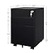 DEVAISE 3 Drawer Locking File Cabinet, Under Desk Metal Filing Cabinet for Legal/Letter/A4 File, Fully Assembled Except Wheels, Black