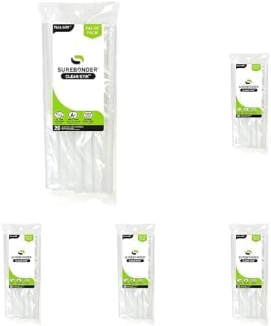 Surebonder Full Size 10-Inch Clear All Purpose Hot Glue Sticks - 20 Count (Pack of 5) Image
