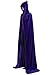 ALIZIWAY Hooded Cloak Full Long Velvet Cape for Halloween Cosplay Costume Cloak Blue 06PS
