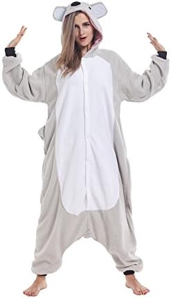 COCOPLAY Adult Anime Unisex Onesie Pyjamas Gray Koala Halloween Costume