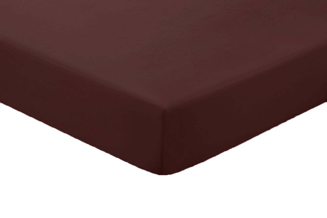 Amigozone Extra Deep 16"(40cm) Non Iron Percale Pollycotton Fitted Sheets (Double, Chocolate) โ image 1