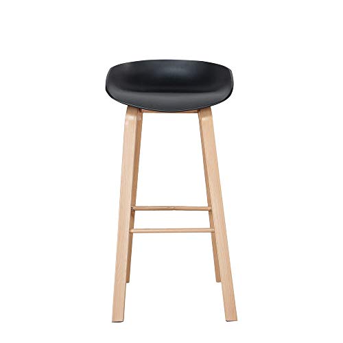 3327 2er Set Skandinavisches Design Barhocker Hochwertiger Barstuhl Retro Stuhl für Hausbar (75cm) (schwarz) – Bild 5