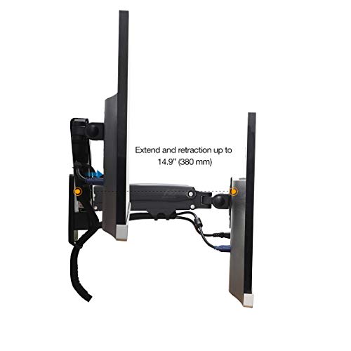 NB North Bayou Monitor Wall Mount LED & LCD TV Mount Gas Strut Arm Fits 27"- 45" Computer Monitors or TV from 6.6lbs to 28.6 lbs - Thumbnail 3