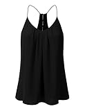 JJ Perfection Women's Summer Chiffon Layered Cami Tank Top w/ Buttons