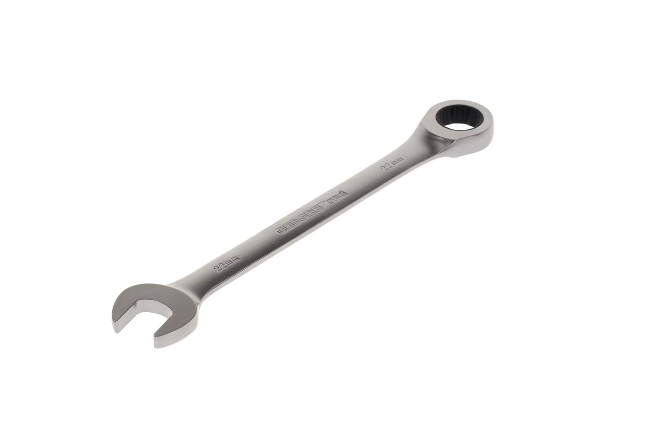 GEDORE red Combination ratchet spanner, with ratchet, AF 22 mm, Flat, Bi-hex, Spanner, R07100220