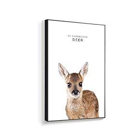 Framed Canvas Wall Art for Living Room, Bedroom Deer Canvas Prints for Home Decoration Ready to Hanging - 16x24 inches
