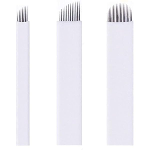 50 Stück Microblading Nadeln 12 Pin – Edelstahl, 0,25 Mm, Steril, Für Permanent Make-up & Augenbrauen