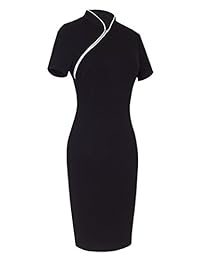 Homeyee's Classic Slim Fit Manga Corta Vestido de Midi UB60