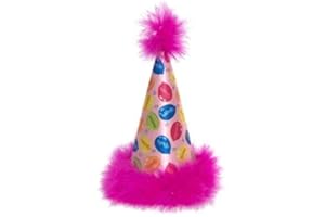 Huxley & Kent Pet Party Hat | Pink Party Time (Large) | Birthday Hat for Dogs and Cats | Adjustable Strap for Comfort and Stability | Perfect for Birthday Party, Adoption Celebration or Gotcha Day
