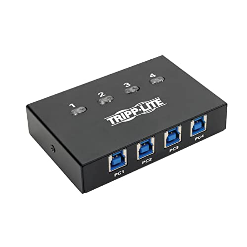 Tripp Lite 4 Port USB Switch, USB 3.0 Peripheral Switch, SuperSpeed 5 Gbps, Bla…