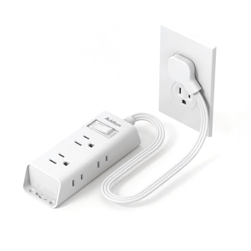 Addtam 6 Outlet Flat Wall Plug Extender