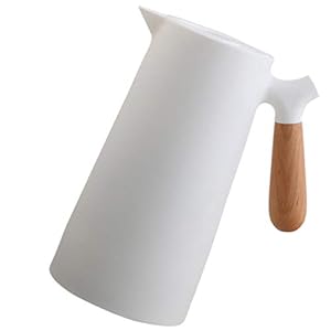 Cabilock Glas Waterketel Hittebestendige Waterkan Japnese Theeketel Karaf Voor Warm Koud Water Ijsthee en Sapdrank (Wit)