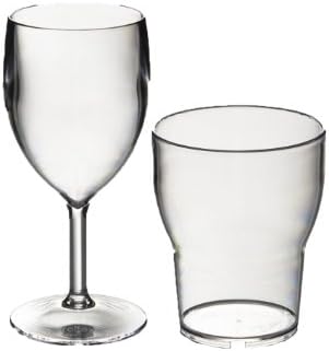 Roltex PICNIC SPECIAL OFFER Set of 6 Unbreakable Reusable Polycarbonate Plastic SMALL Wine Glasses (200ml/ 7oz to rim) Plus 6 Roltex Tulip Stacking Tumblers(250ml / 8.8fl oz to rim)