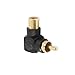Electop 5 Pack RCA Male to RCA Female Right Angle Adapter 90 Degree Connector Black