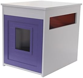 Pet Hup Hup Arena Kitty Litter Box and Accent Table Pet House and Litter Box Comfort Washroom with Night Stand, Multi
