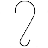 RuiLing 6-Pack 23 Inch Black Metal Hanging S Hooks - S Shaped Tree Branch Metal Hook for Hanging Bird Feeders, Bird House, Plants, Lanterns and Ornaments