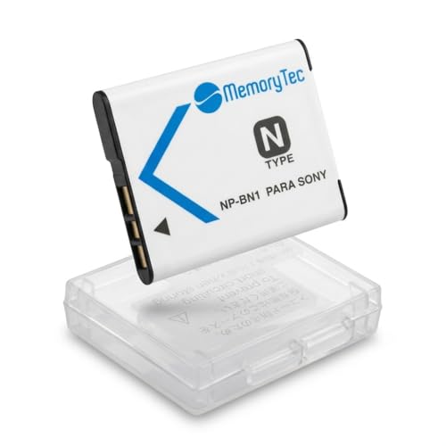 Bateria NP-BN1 MemoryTec Compatível com Sony W800 W810 W830 WX80 TX100V QX10 TX30 W570 WX70 TX200V W580 W530 WX50 TX66 T110 TF1 WX100 W620 e Mais