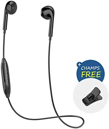 Bluetooth Running Headphones, Wireless V4.1 Sports Sweatproof Earphones Noise Cancelling Earbuds for Gym Built-in Mic Compatible iPhone X/8/7/6, Samsung S9/S8 Note 8/7 and Android Smartphones (Black)