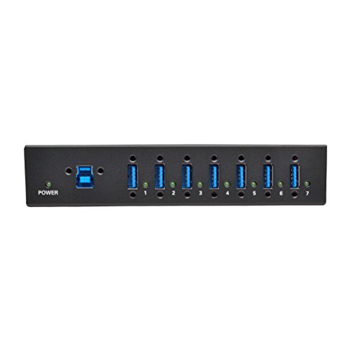 Tripp Lite 7-Port Industrial USB-A 3.0 SuperSpeed Hub with 15KV ESD Immunity, Metal Case, Mountable, USB Type-A (U360-007-IND)