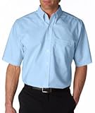 UltraClub mens Classic Wrinkle-Free Short-Sleeve Oxford(8972)-LIGHT BLUE-XL