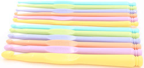 LeBeila Crochet Hooks Set Standard Sizes, Premium Ergonomic Handles for Extreme Comfort Smooth Hook Needles Great for Chunky Yarns - 2.0 mm ~ 10.0mm (12Pcs, Multicolor)